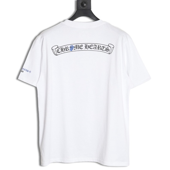 Chrome Hearts Roling Stones Blue Neck Script Logo Tee - Picture 2 of 9